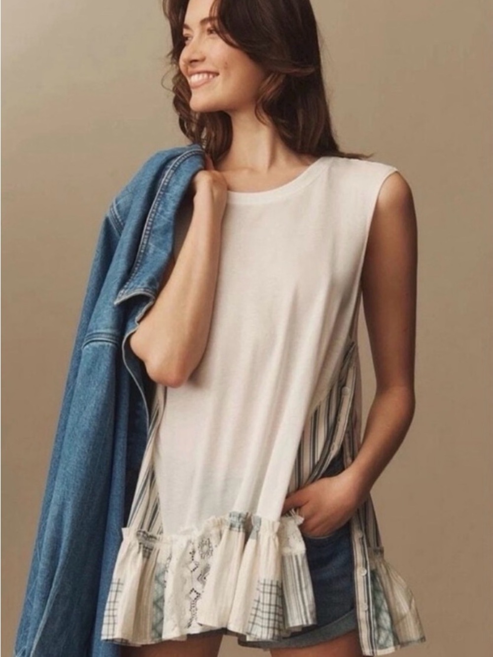 Tunic Boho Ruffle Hem